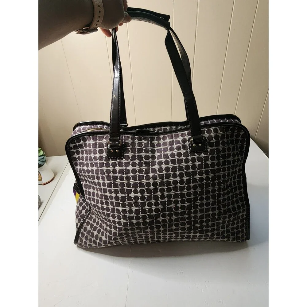 Kate Spade Travel Weekender Duffle Bag Large Brown And Purple Read Description